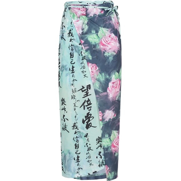 Mukzin Floral Print Wrap Dress size L/ Us size 6 - Picture 4 of 8